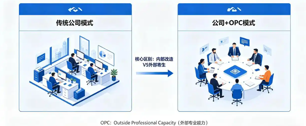 别打现有员工的主意!公司+OPC的真相:不是“内部改造”,而是“外部寄生”新物种